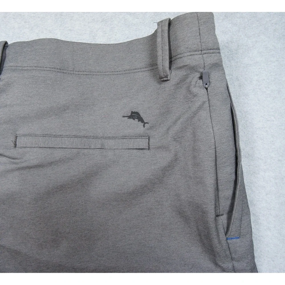 Tommy Bahama Short Mens 40x8 Gray Chino Stretch On Par Flat Front Casual NEW